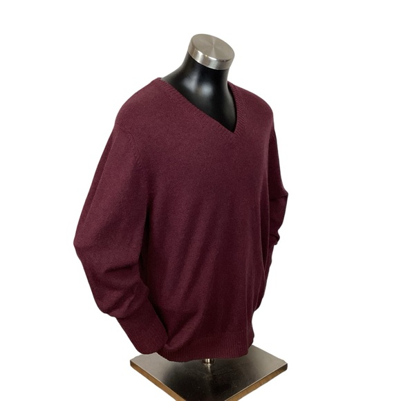 L.L.Bean Lambswool Mens Large Sweater Cranberry - Picture 4 of 13